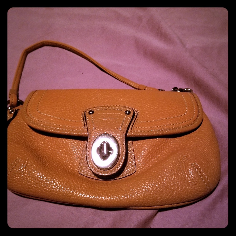 Tangerine Coach wristlet